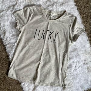 Rae Dunn LUCKY T-shirt Short Sleeve Womens Size Small‎